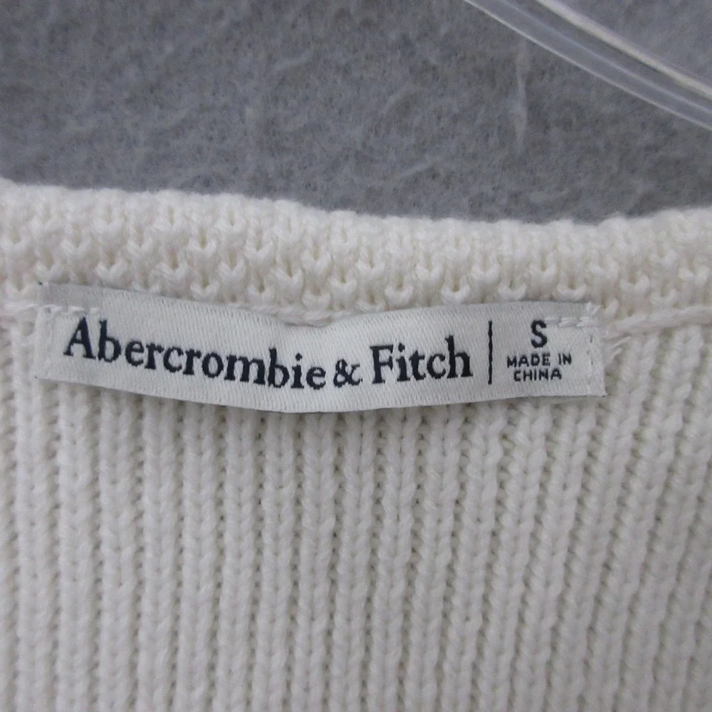 Abercrombie & Fitch Sweater Vest Gold Button Ribbed Nautical Preppy Neutral NWT